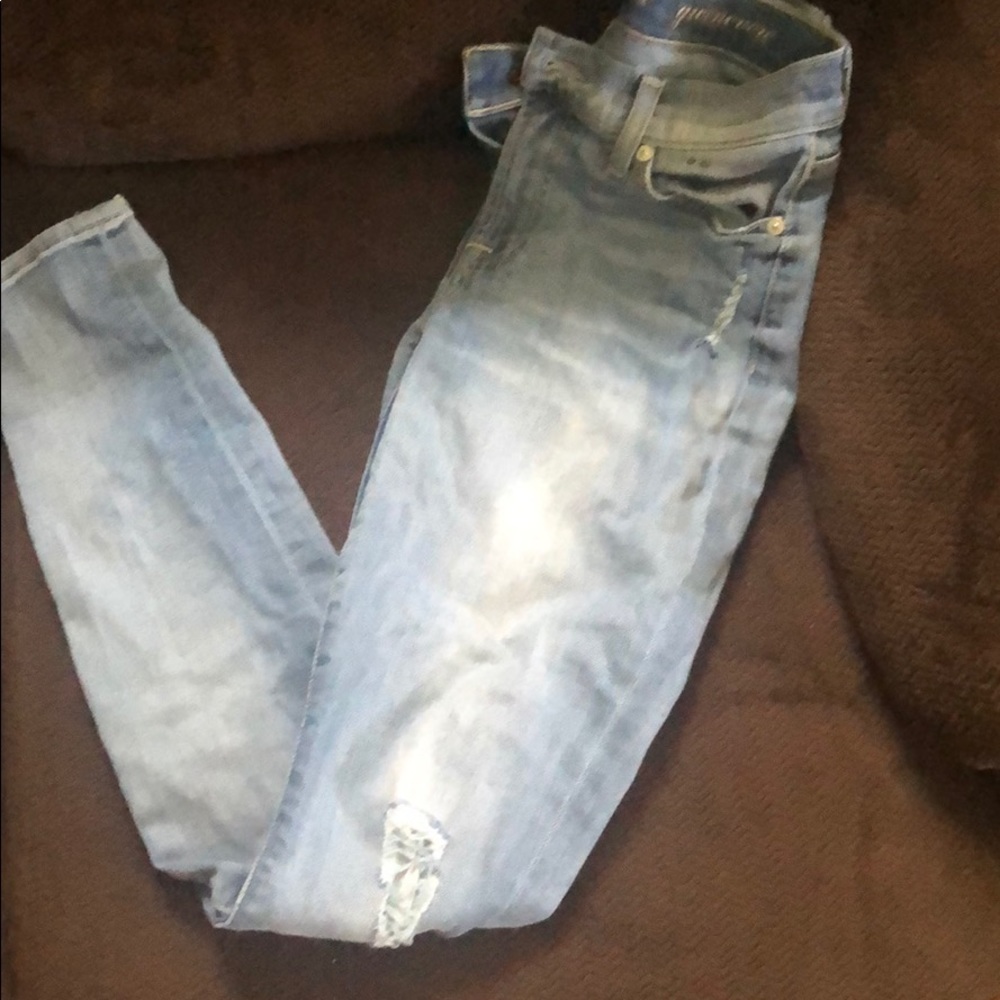 7 for all mankind skinny jeans distressed style